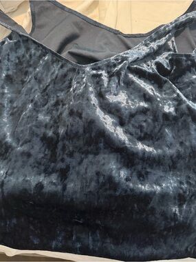 Velvet Cami Tank Top in Deep Navy